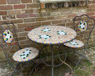 Magnolia tiled bistro set with 2 chairs!