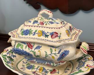 WOW! Beautiful Tureen with Ladle and Plate!