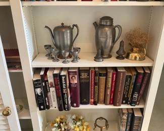 VINTAGE PEWTER AND BOOKS