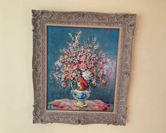 OIL ON BOARD. VERY COLRFUL