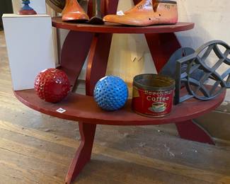 Vtg. 3 tier stand with collectibles 
