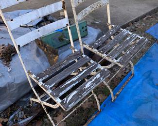 Wood and metal bistro chairs 