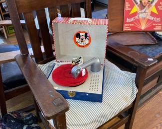 Antique craftsman style wood chair and rocker