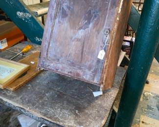 Primitive rustic Wooden cabinet and table