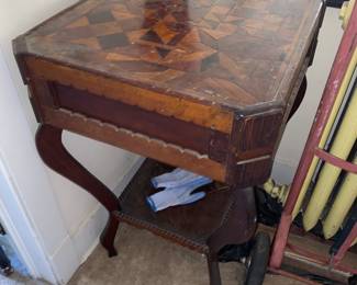 Inlaid folk art table