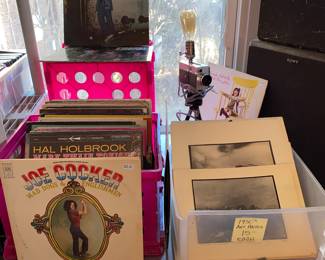 Records, Vtg.  photos , video cam converted into lamp