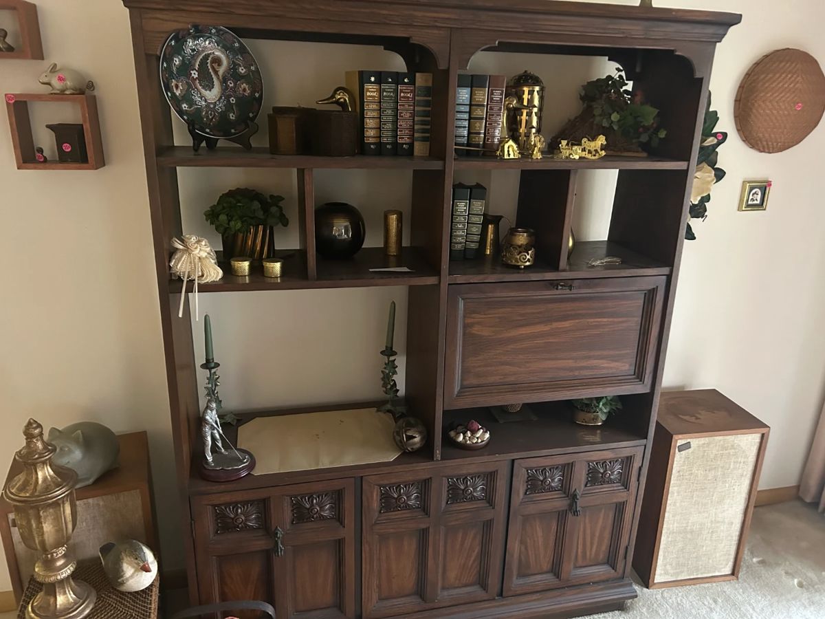 heavy shelving and desk