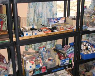 more sewing, patterns on the bottom shelf and misc.