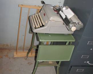 typewriter and stand