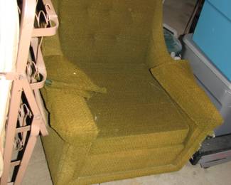 vintage chair and a folding bed just in the picture