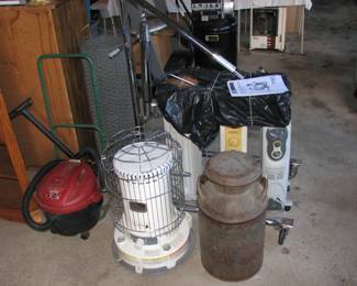 nice kerosene heater, a shop vac,  and the chore item is a lift for a person
