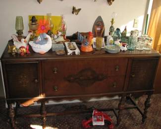 Buffet with misc. decor