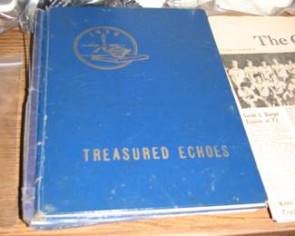 stack of local yearbooks