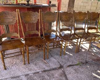 Set of wood chairs