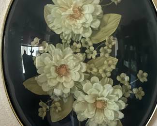 Domed glass floral picture