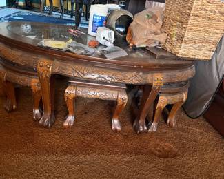 Asian tea table with seats.