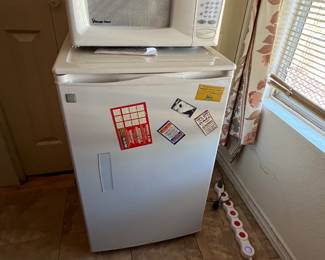Microwave and small fridge