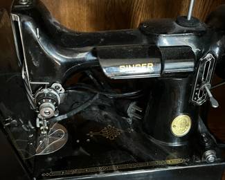 One of two Featherweight sewing machines
