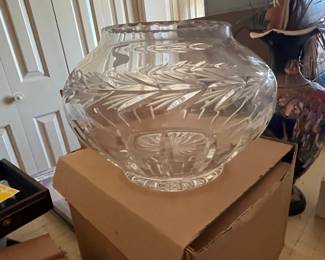 One if two crystal bowls made in Poland.