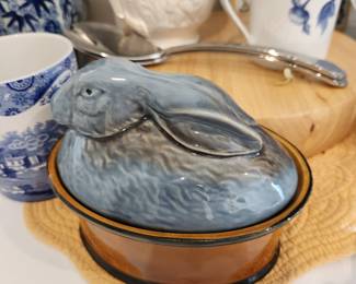 Vintage Portuguese Rabbit Lidded Tureen