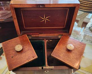 Vintage Wood Tea Caddy