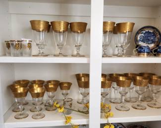 Exquisite Vintage Gold Rimmed Stemware