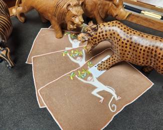 Vintage Linen Monkey Cocktail Napkins