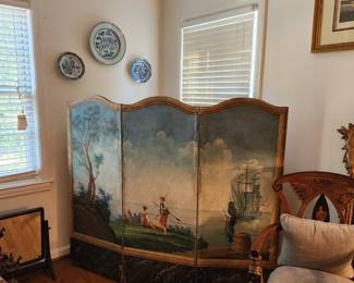 Antique Hand Painted Screen