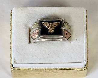 Black Hills Gold and Sterling Men's Ring