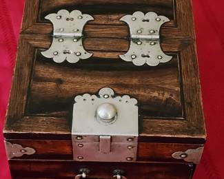 Oriental Makeup Box with Mirror.