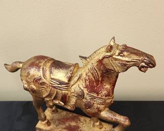 Prancing horse statue.