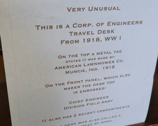 WW1 Cavalry Chief engineer travel desk