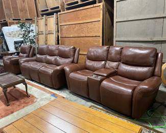 Leather sofa group