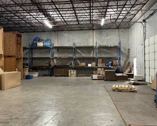 View of one of the empty warehouses - they are nearly full now