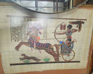 Painted papyrus artwork