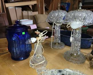 Antique crystal lamps