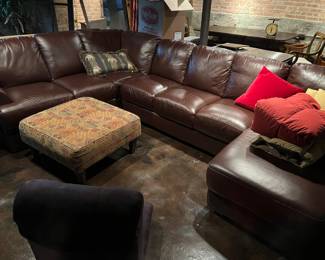 Leather sectional sofa