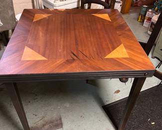Card Table with inlaid wood