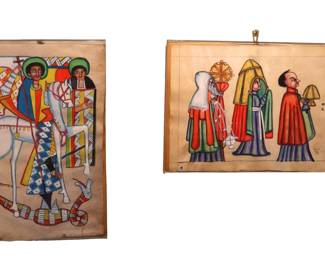 Ethiopian Religious Art On goat skin