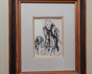 Original Edouard Vuillard "Woman With A Boa At The Cafe Concert"