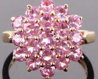 Pink sapphire sterling silver ring.