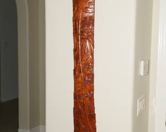 Tall Carved Palm Tree/Island Wood Wall Sculpture
