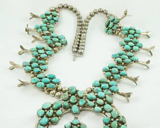 Old Pawn Turquoise Squash Blossom