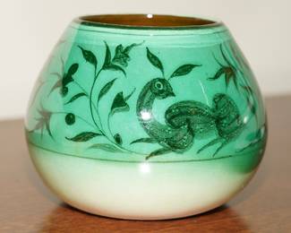 Japanese Meiji Taisho Eiraku Green Vase