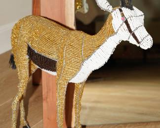 Beaded African Springbok Sculpture