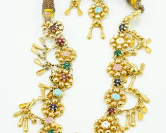 Beautiful 18k Yellow Gold Necklace with Matching Earrings