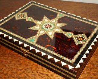 Mariscal Paraguay Inlaid Marquetry Backgammon Set