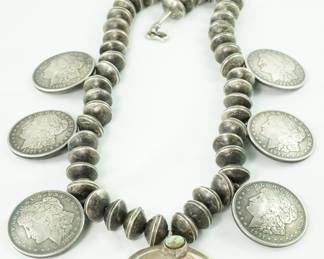 1921 Morgan Dollar, Mercury Dime with Horseshoe Necklace