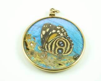 10k Yellow Gold Butterfly Pendant
