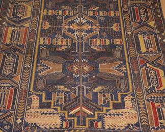Multi-Colored Hand Knotted Wool Rug